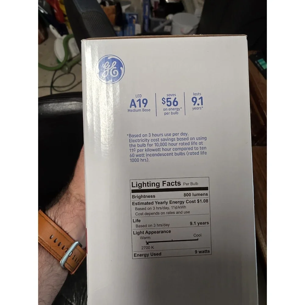 GE A19 LED Soft White Lighting 12 Pack LED 60W/9W NEW Dozen Light Bulbs Med Base